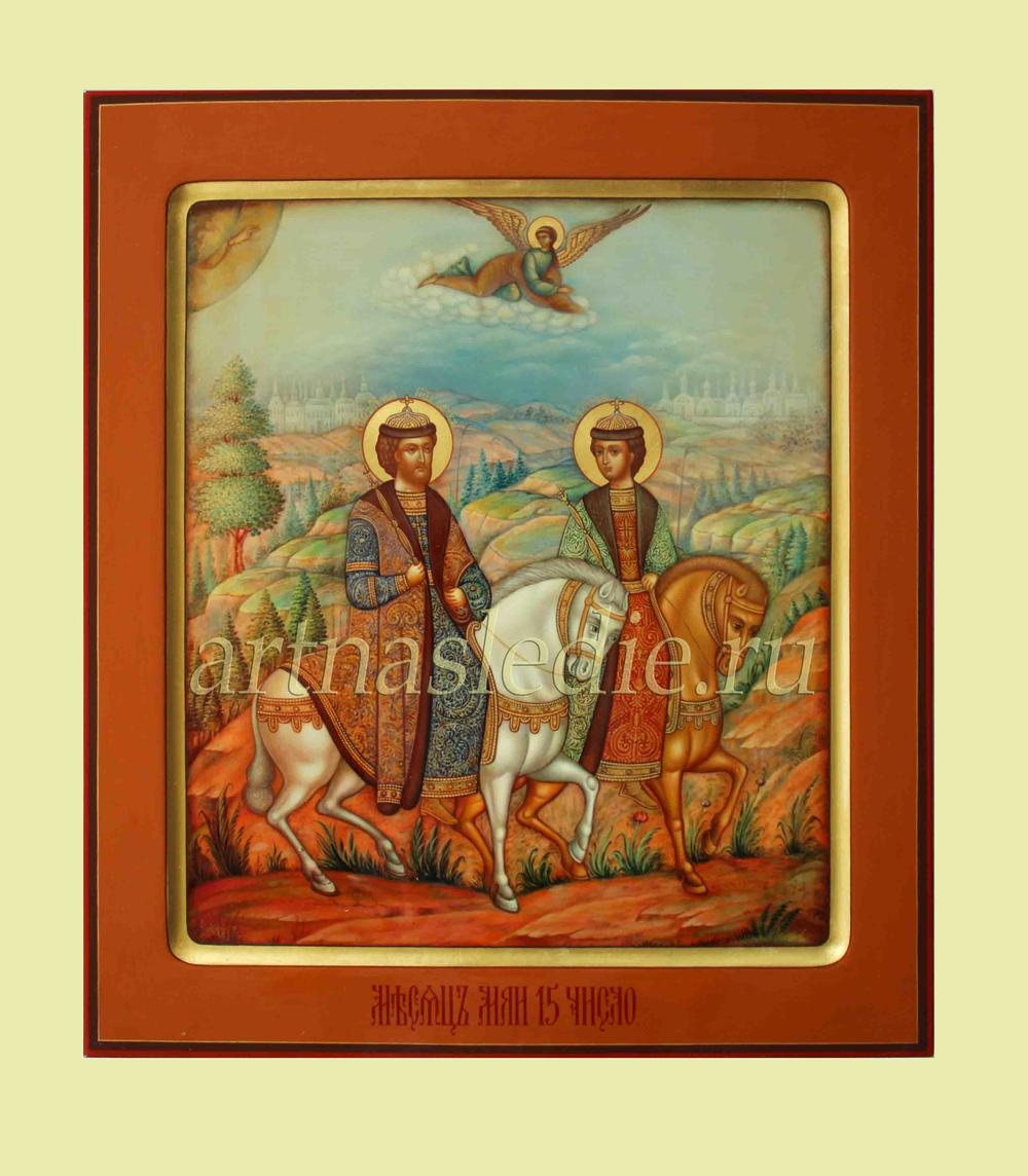 Икона Борис и Глеб на конях арт. 2666