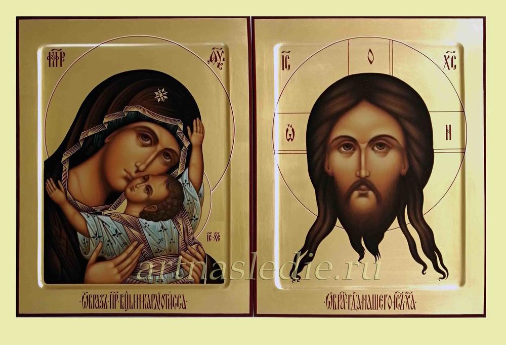 Икона Венчальная Пара Господь Вседержитель и Богородица Кардиотисса Арт.2689