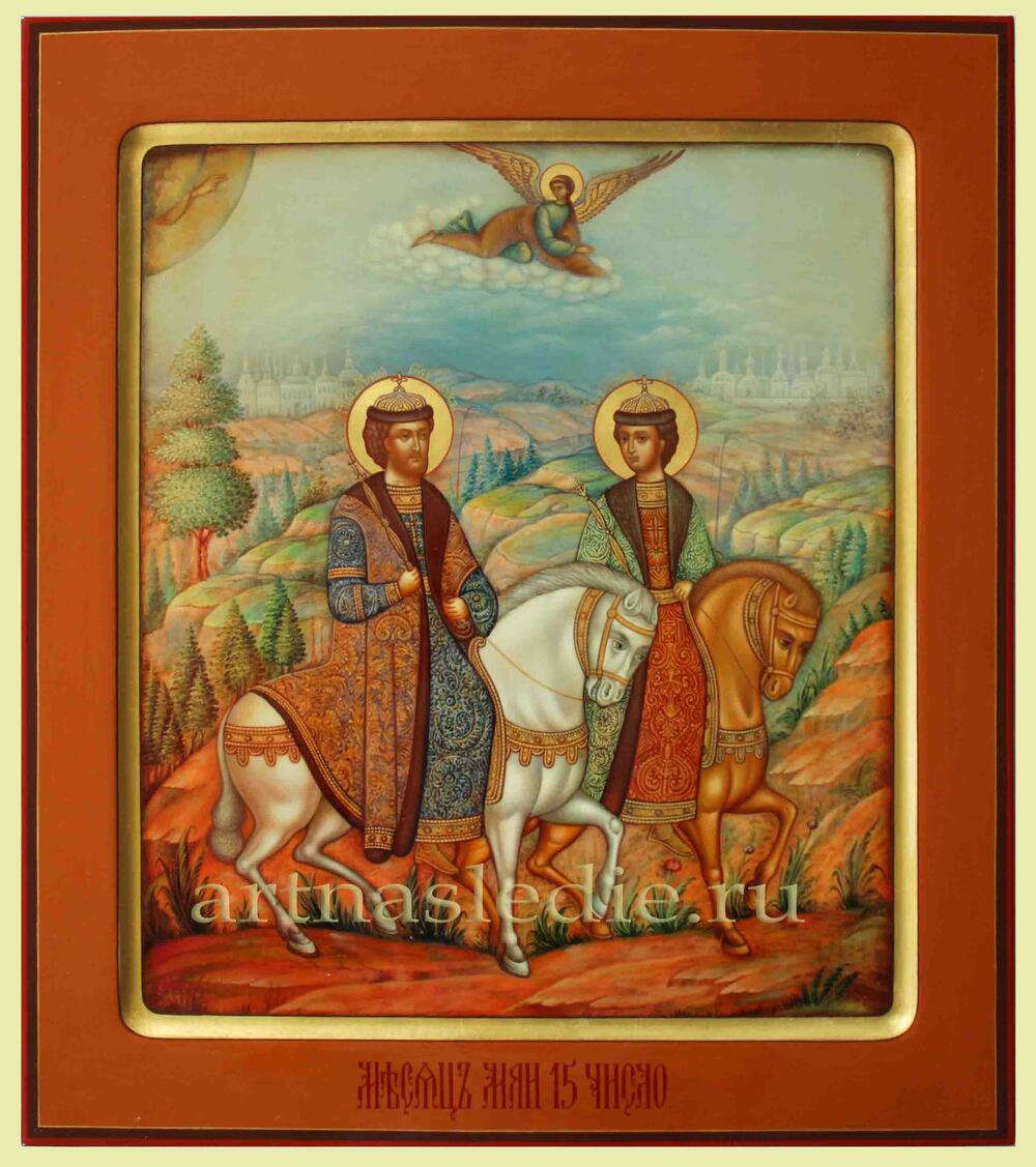 Икона Борис и Глеб на конях Арт. 2666