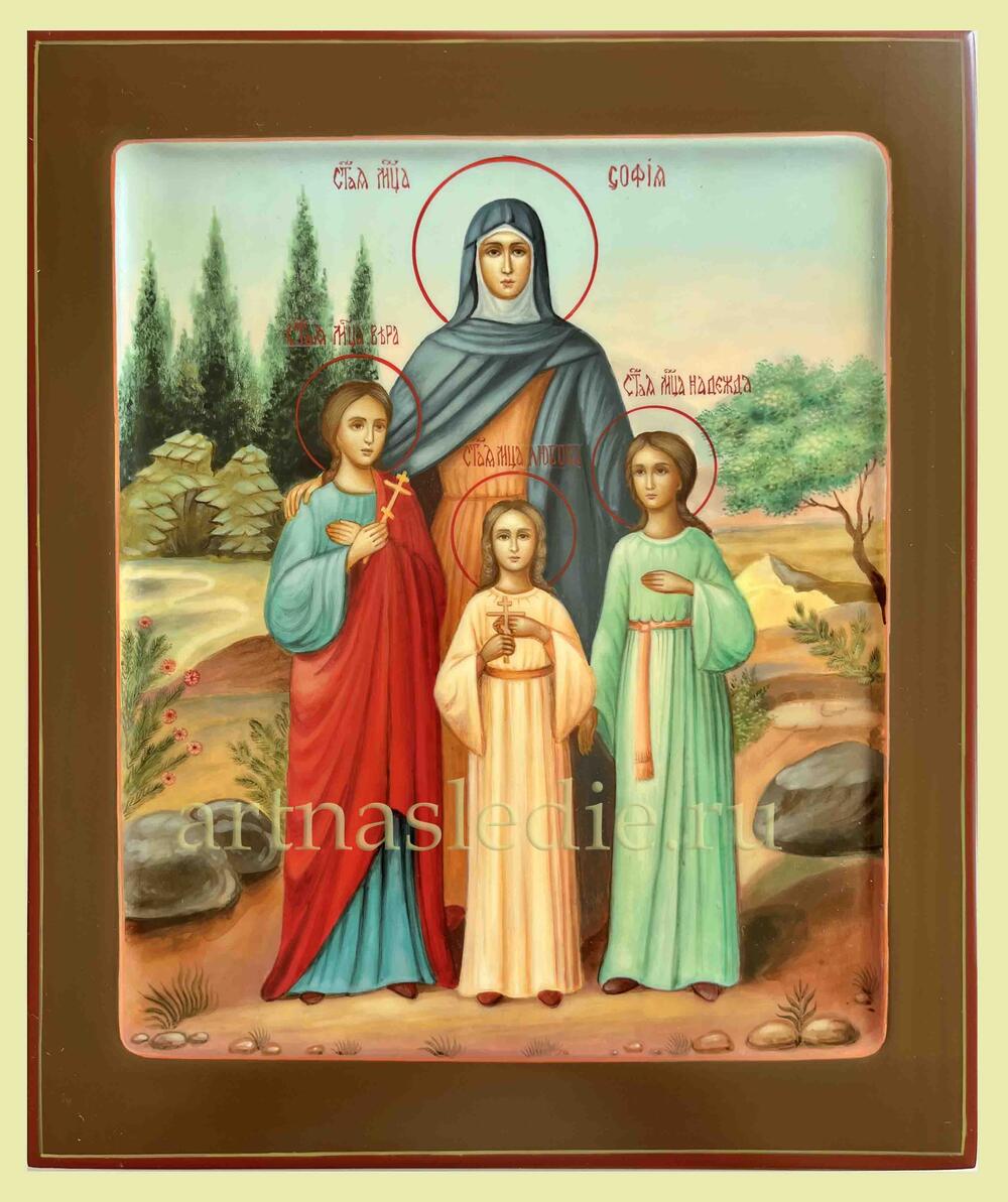 Икона Вера, Надежда, Любовь и мать их София ( Софья) Арт.4679