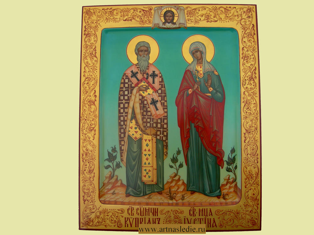 Икона Киприан и Устинья Святые Мученики Арт. 0161