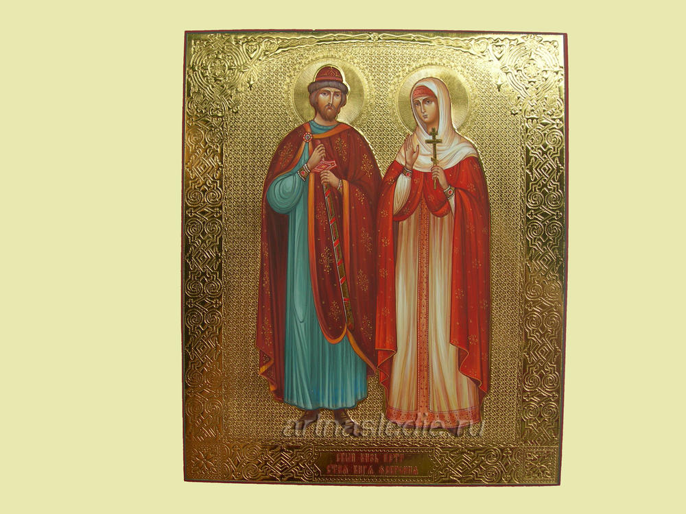Икона Пётр и Феврония Муромские Святые благоверные Арт.0487