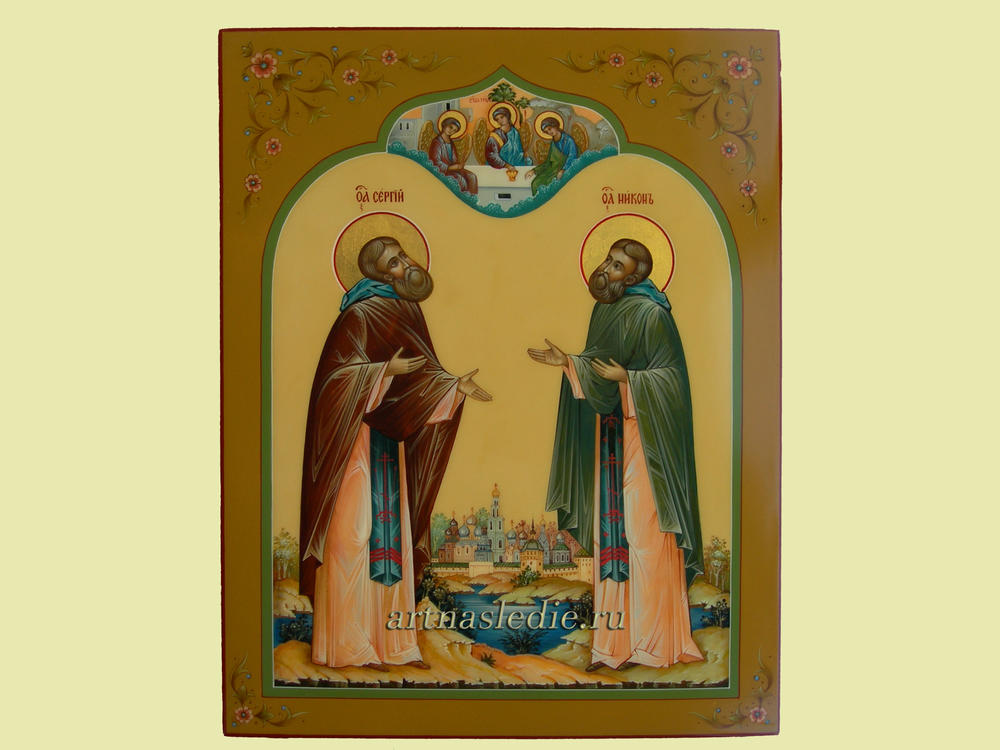 Икона Сергий и Никон Радонежские святые преподобные. Арт. 0647