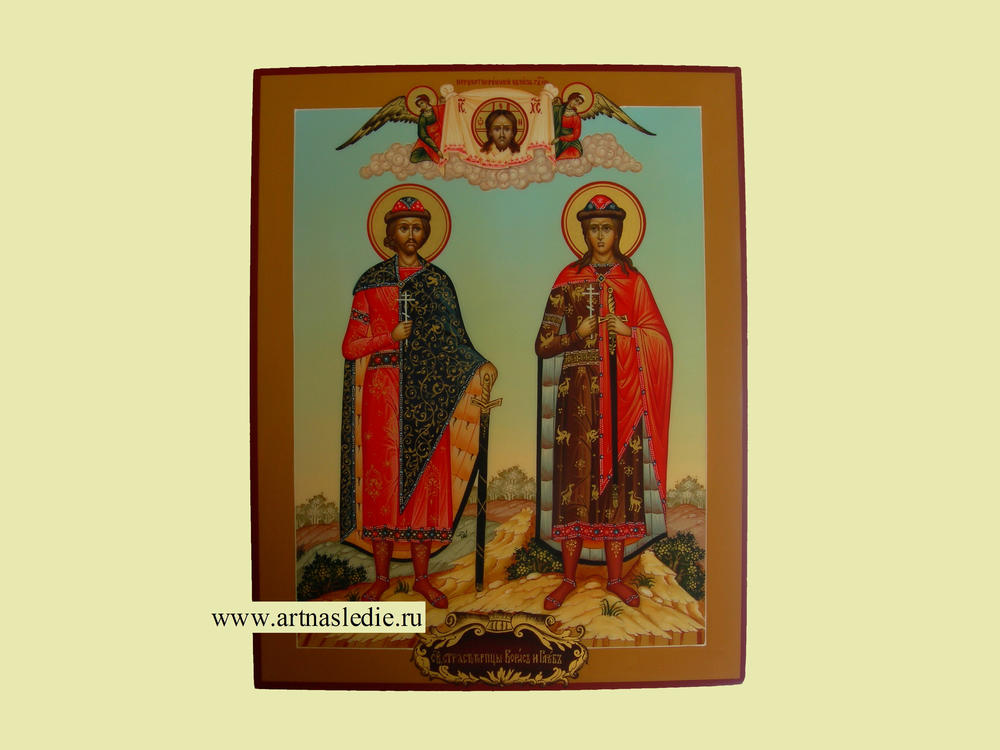 Икона Борис и Глеб благоверные князья-страстотерпцы Арт.0411